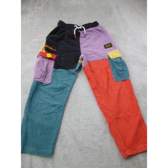 Aelfric Eden Pants Men Medium M Color Block Patchwork Corduroy 90s Hip Hop Cargo - Picture 1 of 13